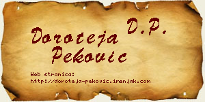 Doroteja Peković vizit kartica